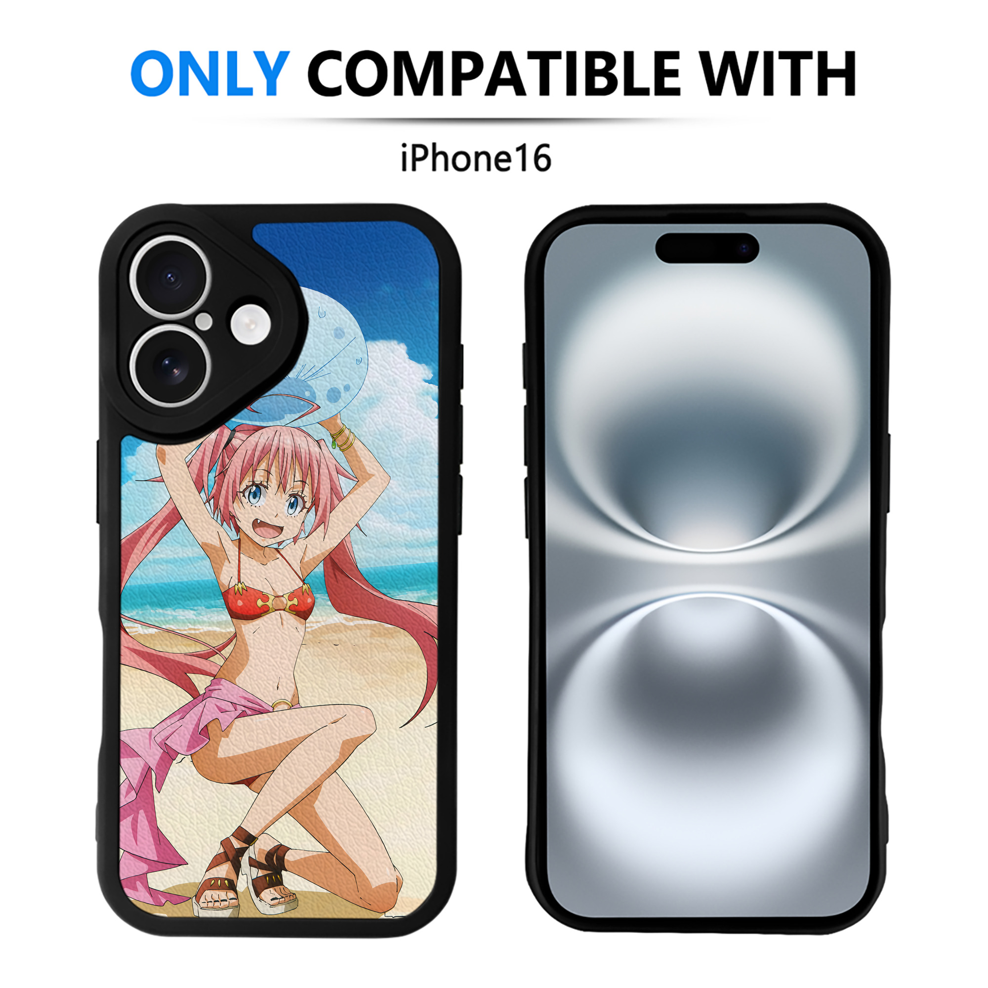 （画像用） 転スラ Regarding Reincarnated to Slime 【iPhone 16シリーズ対応】シリコンスマホケース（レザー調） 材質：シリコン